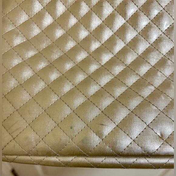 Consuela Candy Crush Quilted Metallic Champagne Slim Crossbody Bag Retired - Picture 9 of 16